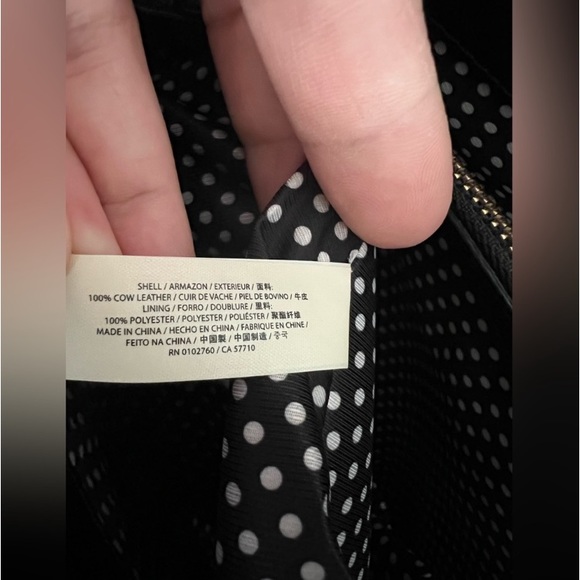 Kate Spade Quinn Villabella Host Pick Black & taupe leather tote with bow - Picture 3 of 7